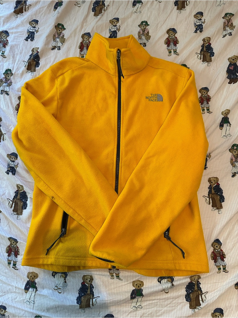 The North Face Yellow Full-Zip Fleece Jacket
